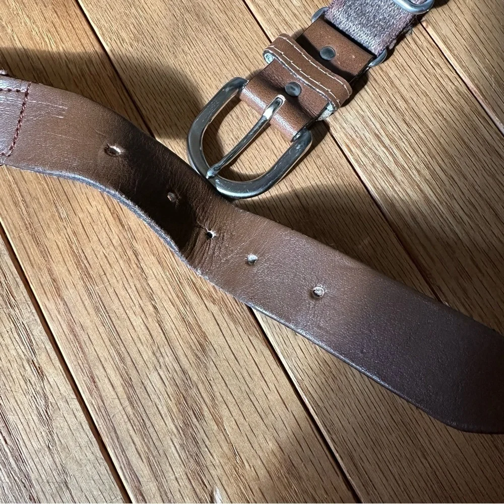 Vintage Men’s Leather Belt Brown Size 38